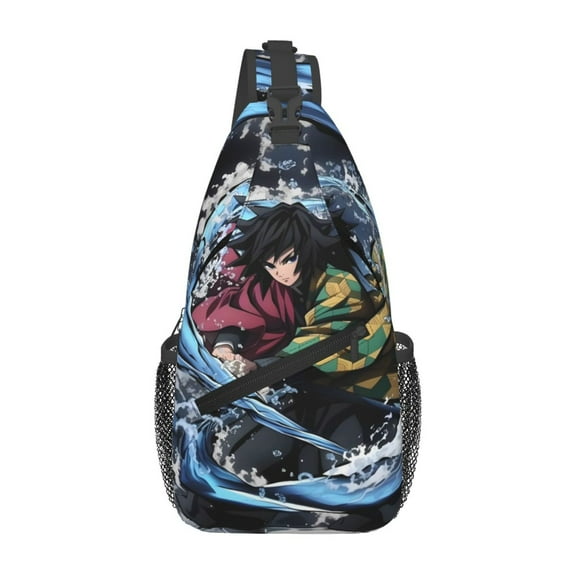 Demon Slayer Giyu Tomioka Sling Bag Crossbody Sling Backpack Chest Bag Daypack Purses Shoulder Bag For Women Men Travel Hiking