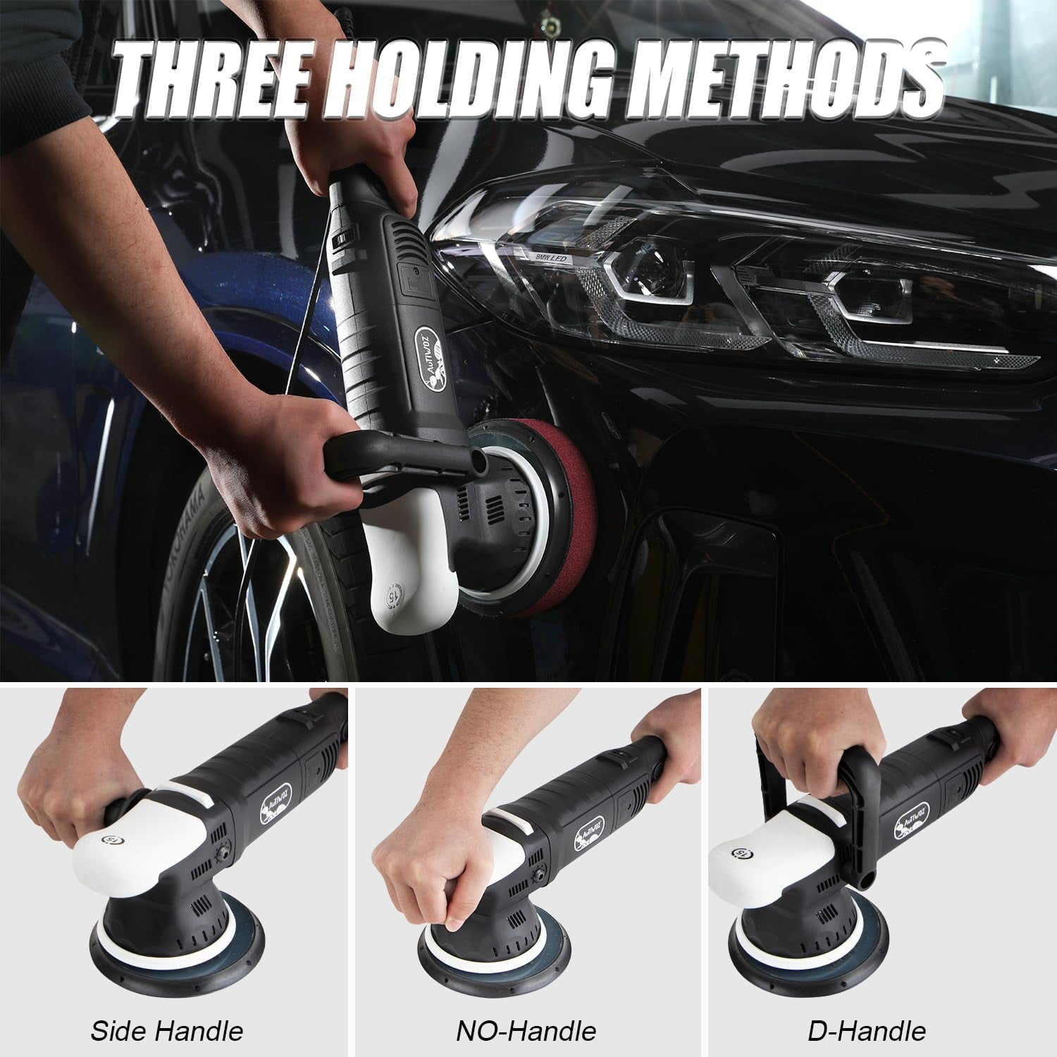 Car Buffer Polisher, 6-Inch Dual Action Polisher for Car Detailing, Random Orbital Car Polisher with 6 Variable Speeds, DA Polishers Kit for Car Detailing/Polishing/Waxing