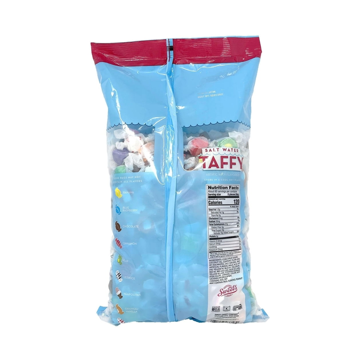 Sweet Candy Assorted Salt Water Taffy Resealable (4 Pounds)