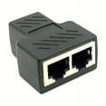 thumbnail image 1 of KEINXS 1000Mbps Ethernet Network Cable Connector with Straight-Through Head  Three-Way Splitter Adapter for Computer Network Extension Cord, 1 of 7