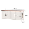 thumbnail image 3 of Cat Litter Box Enclosure for Multi Cats, 47.2" Hidden Cabinet with 4 Doors, Indoor Cat Washroom Furniture, Fits Most Litterboxes, Brown & White, 3 of 9