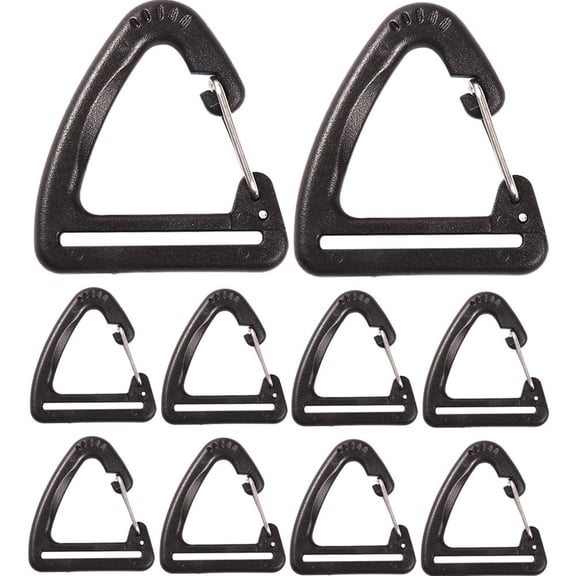 Hzzsbu 10Pcs Carabiner Clip Lock Snap Hook Triangle Carabiners Hook Clips Backpack Clip Carabiner Clips For Outdoor Hiking Traveling