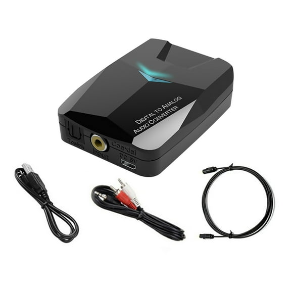 Bluetooth Optical Coaxial Converter Converts Digital Audio Signals to Analog 2RCA L/R Aux Audio, for Home or Professional Audio Switching