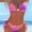Pink, variant on 2026 Women Swimsuit Neck-mounted Bikini Set Women Cheetah Print Gradient Bathing Suit Two-piece Holiday Sexy Split Swimsuit Summer Clothes
