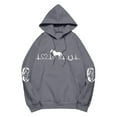 thumbnail image 3 of Women's Heartbeat Horse Printed Pullover Hoodie - Fall Long Sleeve Sports Top, 3 of 4