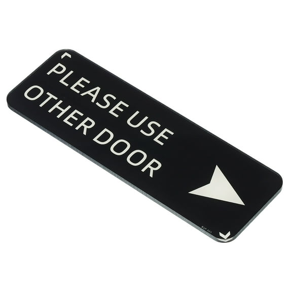 Uxcell Please Use Other Door Right Arrow Sign 9"x3" Self Adhesive Sticker Wall Plates Black