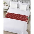 thumbnail image 5 of Red Christmas Bed Runner for Cal. King Size Bed, Snowman Bear Xmas Tree Snowflake Bedspread Protector Slipcover Bed Scarf for Foot Bed Runners & Scarves for Bedroom Hotel Wedding Room 94x20 Inches, 5 of 6