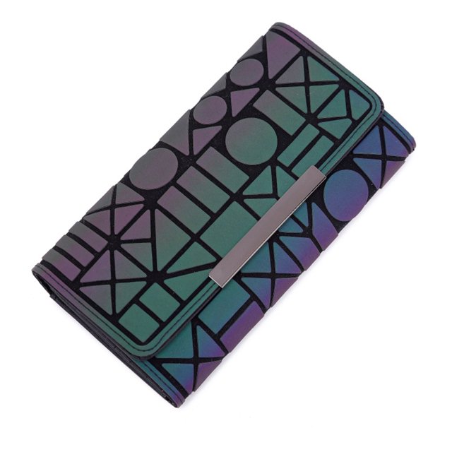 Jumpingount Cartera larga para mujer, monederos, Vintage, luminoso, estándar, 3, Vintage, luminoso, con pliegues, bolso de mano para mujer, tarjetero Carteras Luminoso D Jumpingount BB6695-04