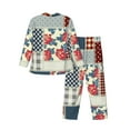 thumbnail image 2 of Kll Patchwork In Country Sleepwear Mens Flannel Pajamas,Long Cotton Pj Set, 2 of 9