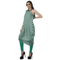 thumbnail image 4 of Moomaya Women's Printed One-Shoulder Cowl Kurti Sleeveless Dress Boho Party Designer Clothing, 4 of 7