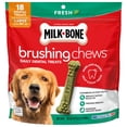 thumbnail image 3 of (2 pack) Milk Bone Brushing Chews Fresh Mint Flavor Daily Dental Dog Treats, Large, 24.2 oz Bag, 3 of 13