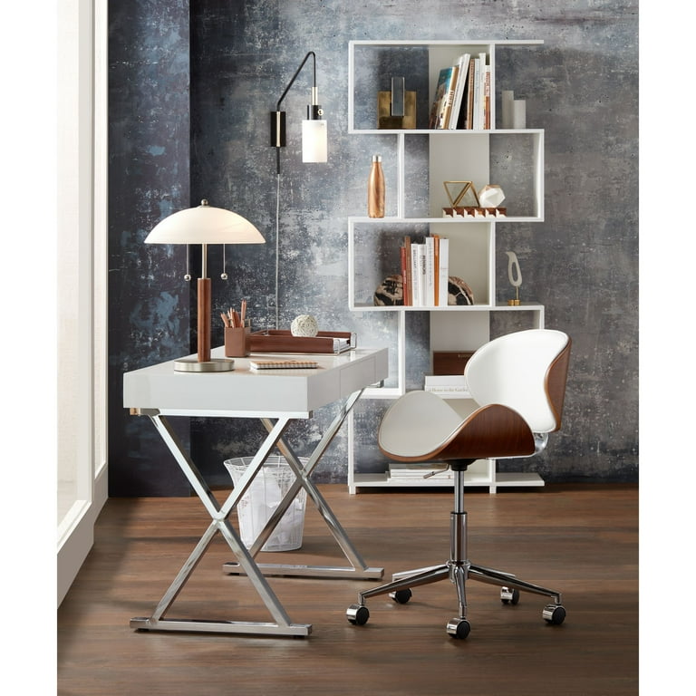 Luster Contemporary Desk in White by LumiSource