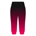 thumbnail image 3 of AJTQTH Women Capri Joggers Ombre Color Stylish Sweatpants Drawstring Lightweight Loose Yoga Pants Casual Capris with Pockets Hot Pink S, 3 of 6