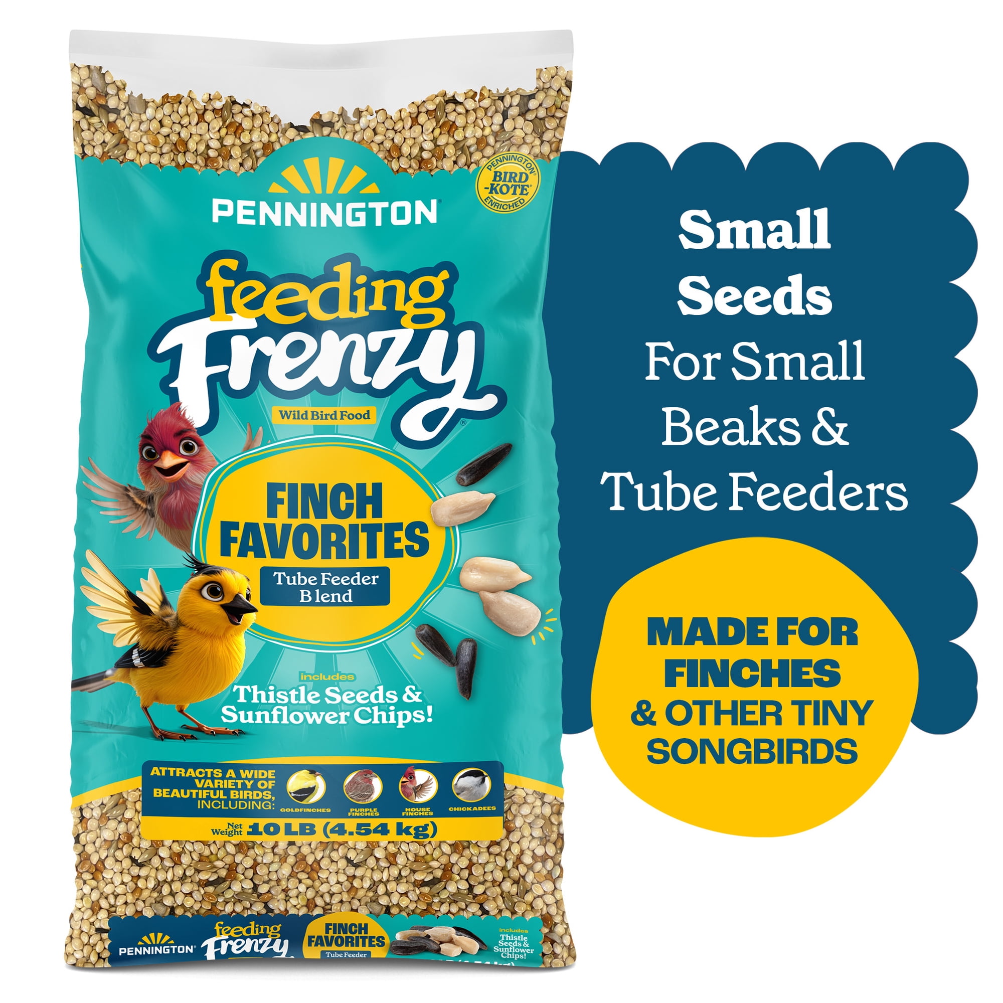 Pennington Feeding Frenzy Finch Favorite, Wild Bird Seed Mix, Bird Food, 10 lb