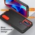 thumbnail image 4 of SaniMore for Motorola Moto G Power (2023) 6.5" Hybird Case, Rugged PC Back Shockproof TPU Shell Metal Hidden Kickstand Drop Resistant Anti-slip Heavy Duty Protective Cover, Black+Orange, 4 of 8
