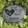 Personalized Planet Paw Prints on My Heart Personalized Pet Memorial Garden Stone
