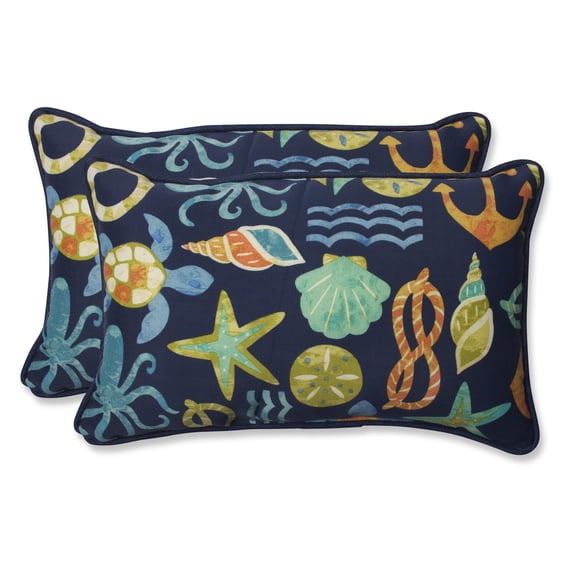 Pillow Perfect Outdoor/ Indoor Seapoint Neptune Rectangular Throw Pillow (Set of 2)