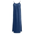 thumbnail image 7 of Omexry 2026 Dresses for Women Fashion Women Summer Round-Neck Casual Solid Sleeveless Sleepshirts Sling Backless Dress Navy M, 7 of 7
