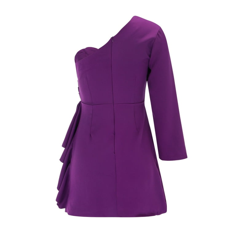 Long A-line Side Slit Purple Chiffon Bridesmaid Dresses Long A-line Side Slit Purple Chiffon Bridesmaid Dresses