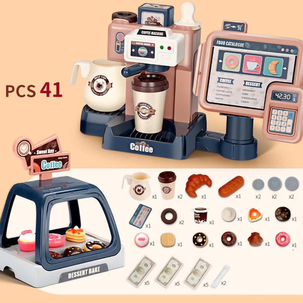 LoyGkgas New Plastic Coffee Machine Toy with Running Water Light Sound