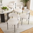 thumbnail image 2 of Xukmct 4 Pack Modern Armless Side Chair with Metal Legs, Velvet Upholstered Seat Dining Chair for Living Room, Restaurant, Beige, 2 of 9