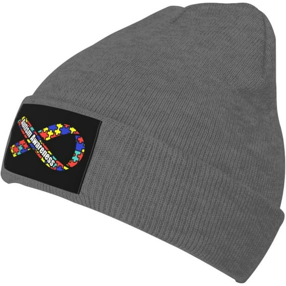 Fgsivsw Autism Awareness Men/Women Beanie Winter Hat Warm Skull Knit Hats Soft Stretch Thick Trendy Knitted Cap Black