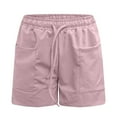 thumbnail image 4 of Rezuofi 1 Pcs Womens Yoga Shorts Loose Comfy Drawstring Lounge Bermuda Shorts with 3 Pockets, 4 of 7