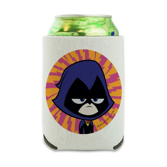 Teen Titans Go! Raven Can Cooler - Drink Sleeve Hugger Collapsible Insulator - Beverage Insulated Holder