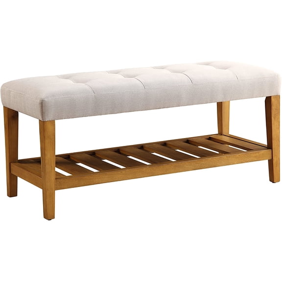 ACME Furniture Charla Bench, Light Gray & Oak, One Size( Pack of 2 )