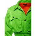 thumbnail image 4 of A2Y Women's Cropped Front Two Pocket Snap Quilted Padding Bomber Jacket Neon Green XL, 4 of 5