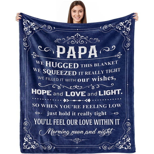 LHSHID Fathers Day Thanksgiving for Men I Love You Papa Gifts to My Papa Decorations Throw Blanket 50"x60"