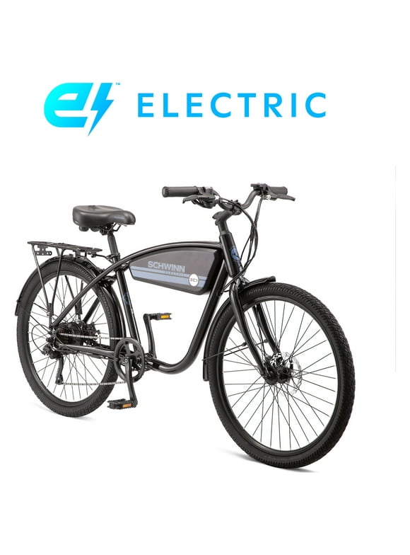 Schwinn 26-in. EC1 Unisex Cruiser Electric Bike for Adults, Throttle, Black Ebike