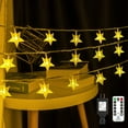 thumbnail image 1 of HEYTEA Guirlande Lumineuse Étoile 49 Pi 100 DEL 8 Modes à Brancher Lumière Scintillante avec Télécommande Guirlandes Lumineuses pour Chambre Intérieur Extérieur Décoration de Chambre Arbre de Noël Blanc Chaud et Blanc Froid, 1 of 6