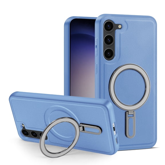 Cover for Samsung Galaxy S23 Ultra, Case with Magnetic Invisible Stand,Compatible with MagSafe,Slim Shockproof Anti-Scratch Protective Ring Holder Case Cover, blue