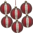 thumbnail image 2 of JERFIT 6-Pack Red Glitter Glass Christmas Ornaments, 3.9 Inch Shatterproof Holiday Ball Decorations for Xmas Tree, Festive Party & Home Decor, 2 of 5