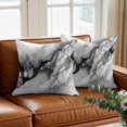 thumbnail image 3 of Abstract Art Marble Texture Throw Pillow Cover Black Grey Gradient Modern Art Cotton Linen Cushion Cover Throw Pillow Case with Invisible Zipper for Couch Sofa Bed Chair Car 24x24 Inch, 3 of 9