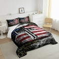 thumbnail image 6 of American Flag Comforter Set for Teen Camo Black White USA Flag Bed Comforter Set 3 Pieces, The Cross Theme Bedding for Devout Protestant Religious Patriotic Style Duvet Insert Queen Size, 6 of 6