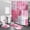 Pink, variant on All Smiles Bathroom Sets Pink Shower Curtains with 12 Hooks Large Bath Mat, Toilet Lid Cover and U-Shape Rugs for Home Hotel Decor