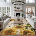 thumbnail image 3 of Large Area Rug 8'x10',Sunflowers Non-slip Runner Carpet for Living Room/Bedroom/Office,Vintage Yellow Floral Farm Butterfly Outdoor Indoor Rectangle Area Rug Floor Mat for Kitchen/Dining Room, 3 of 9