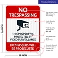 thumbnail image 3 of No Trespassing Property Protected By Video Surveillance Sign, Violators Prosecuted Sign,, 3 of 8