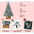 thumbnail image 5 of NALONE 7.5 FT Pre-lit Christmas Tree, Flocked Artificial Xmas Tree w/Pine Cones, 1250 Branch Tips, 400 Multi-Color Lights, Foldable Metal Stand, Wooden Fence, Holiday Office Decor, Easy Assembly, 5 of 7