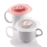 Charles Viancin 1510 Rose-Set: 2 Copribicchieri In Silicone A Forma Di Fiore, Ermetici E Riutilizzabili