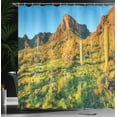 thumbnail image 4 of Ambesonne Green Blue Shower Curtain, Picacho Peak and Sun, 69"Wx70"L, Green Blue, 4 of 5