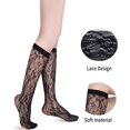 thumbnail image 3 of CHUNTIAN Sox Womens Fishnet Knee High Socks Girls Hollow Out Black Lace Stockings Sexy Sheer Mesh Trouser Socks Calf Sock, 3 of 7