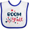 thumbnail image 3 of Inktastic 4th of July Boom Y'all with Red White and Blue Stars Boys or Girls Baby Bib, 3 of 4