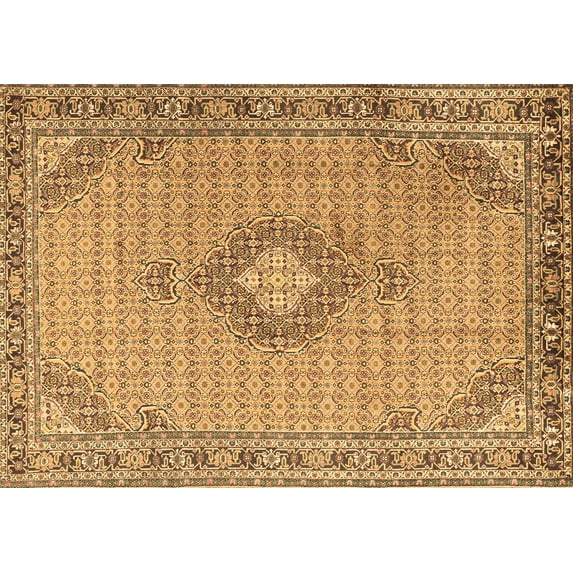 Ahgly Company Indoor Rectangle Medallion Brown Traditional Area Rugs, 2' x 4'