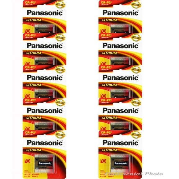 10 Pcs Panasonic CRP2, EL223, K223LA 6.0 volt Lithium Batteries, In Retail Packaging