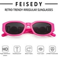 thumbnail image 5 of FEISEDY Small Square Sunglasses for Women Men Vintage Trendy Irregular Sunglasses B2322, 5 of 14