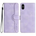 thumbnail image 2 of Wallet Case for iPhone X / XS, Smile Design Premium Leather Credit Card Holder Wallet RFID Blocking Case with Wrist Strap Stand Magnetic Flip Cover For iPhone X / XS, Purple, 2 of 10