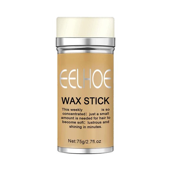 Natural Hair Wax Stick, Long-Lasting Anti-Frizz Styling, Beeswax & Avocado Oil Shine Wax, Solid Pomade for Sleek Edges & Flyaways, 8.8x4.4cm